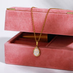 Opal drop pendant necklace 18K gold teardrop natural opal minimalist