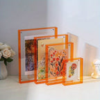 Acrylic photo frame transparent double-sided art deco vertical wall and table display