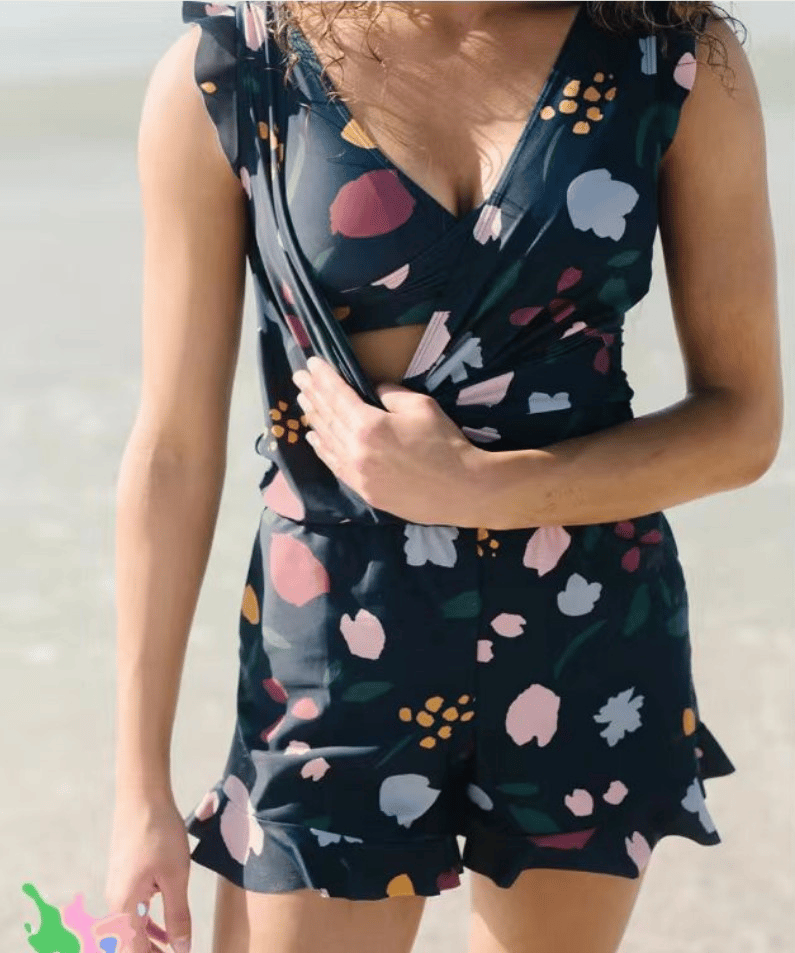 Women swimsuit with built-in bra, supportive one piece swimwear