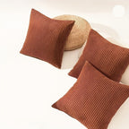 Bohemian rib stripe cushion cover soft woven polyester with zip closure