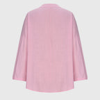 Women's flowy beach shirt with long sleeves and round neckline, relaxed fit