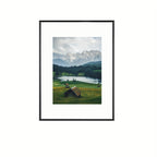 Black rectangular photo frame for wall and table display, classic design