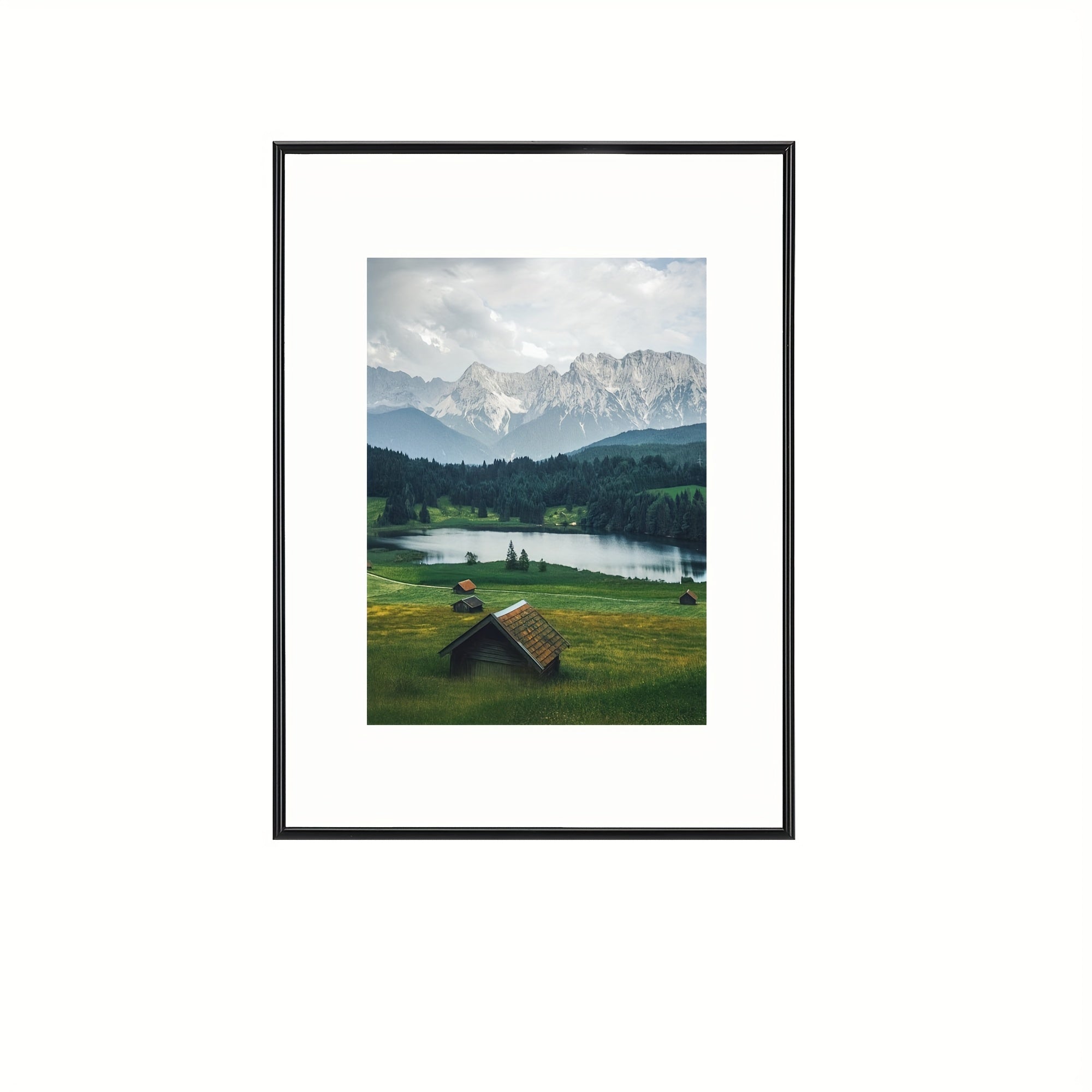 Black rectangular photo frame for wall and table display, classic design
