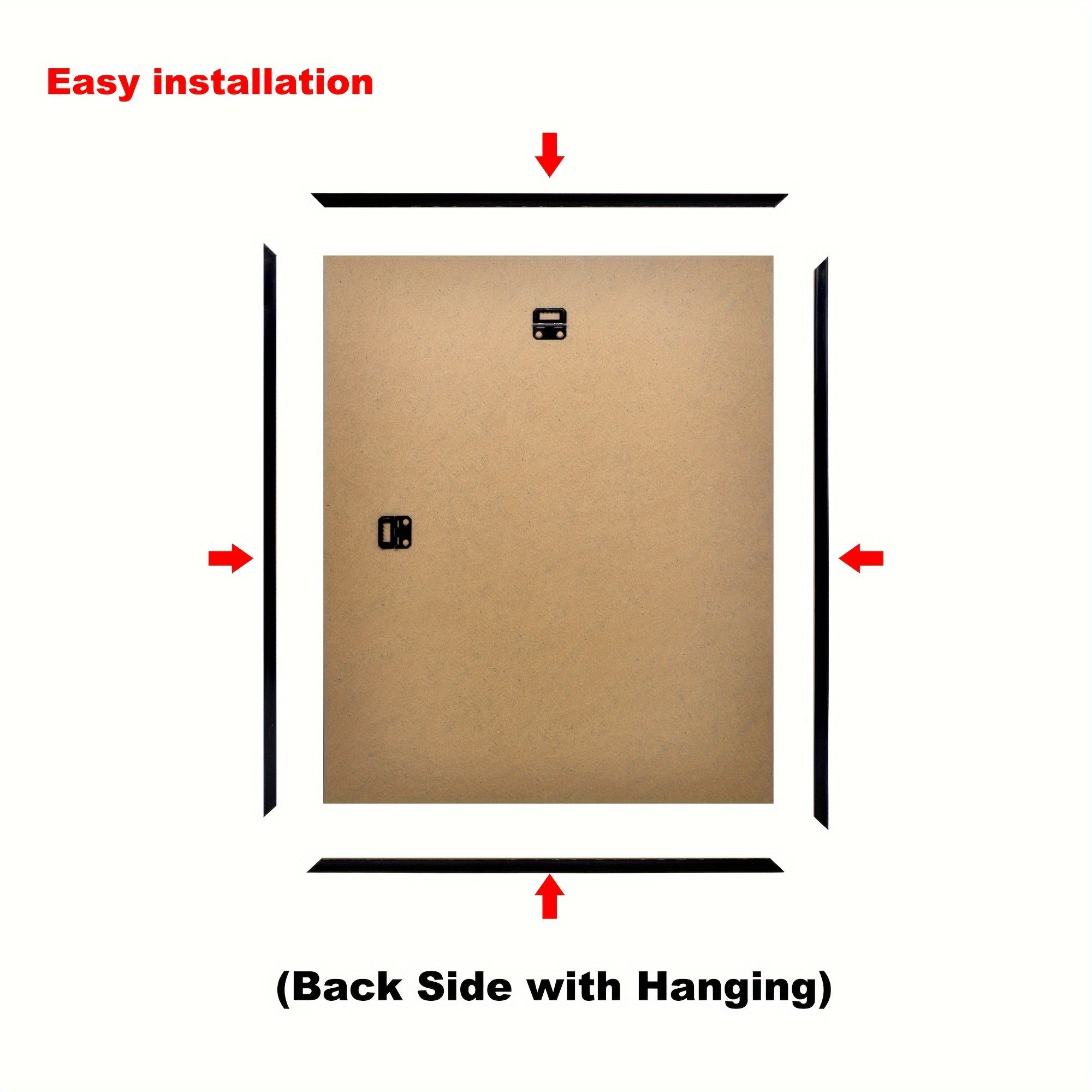 Black wall photo frames set of 2 for posters and artwork, vertical mounting