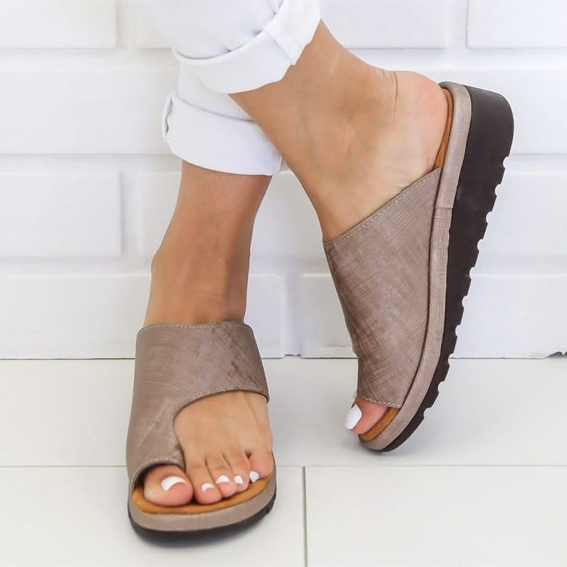 Bunion corrector sandals women's orthopedic arch support wedge toe-ring design