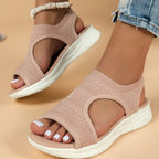 Women's arch support sandals with breathable mesh upper and contoured footbed