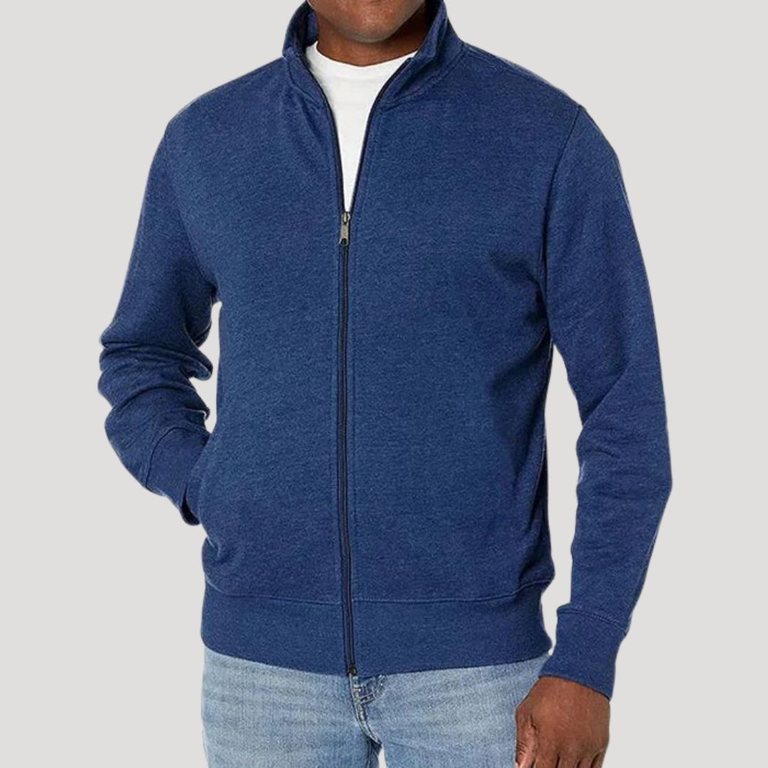 Men zip up spring casual jacket lightweight layering