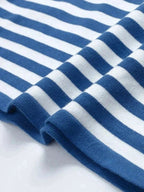 Striped knit sweater women's relaxed fit round neck long sleeve