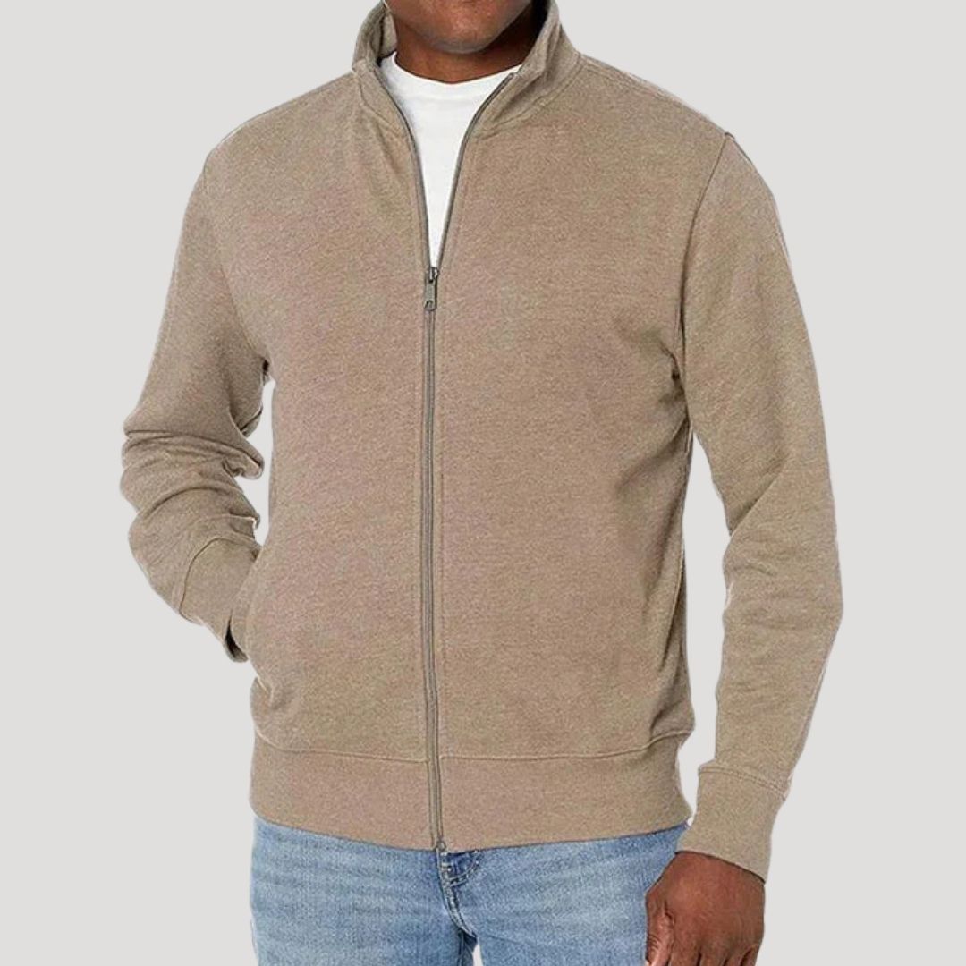 Men zip up spring casual jacket lightweight layering