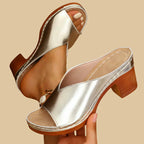 Women orthopedic sandals thick block heel with buckle closure in multiple colors