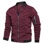 Men lightweight bomber jacket casual relaxed fit in black khaki red