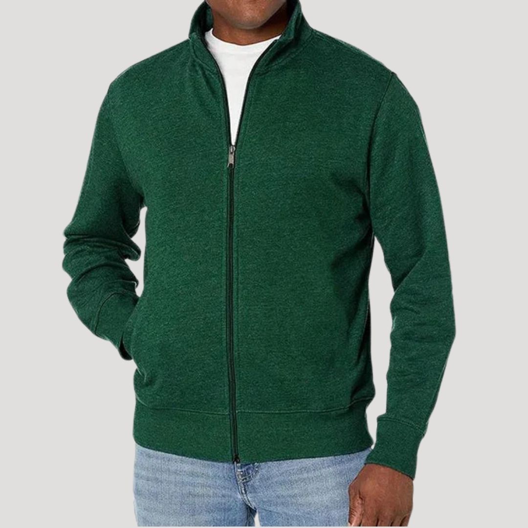 Men zip up spring casual jacket lightweight layering
