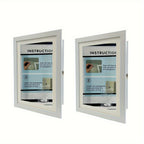 Magnetic photo frames set of 2, interchangeable with mat, A4 and A6, black and wood grain