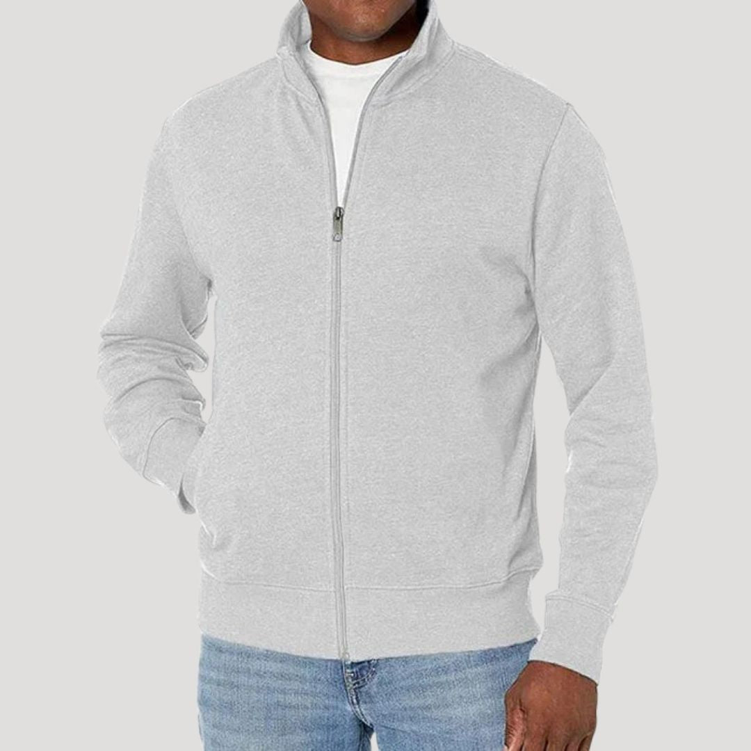 Men zip up spring casual jacket lightweight layering
