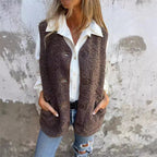 Women button front vest regular fit versatile layering piece