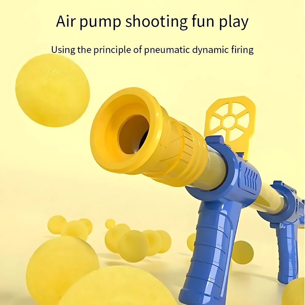 Kids air powered soft bullet shooting game with walking light up duck target set