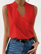 Women V-neck sleeveless blouse floral print lightweight relaxed fit