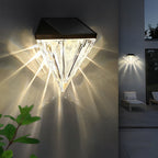 Solar wall lamp black LED waterproof geometric outdoor 2-pack