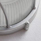 Retro industrial outdoor wall lamp cast aluminum E27, oval and round variants