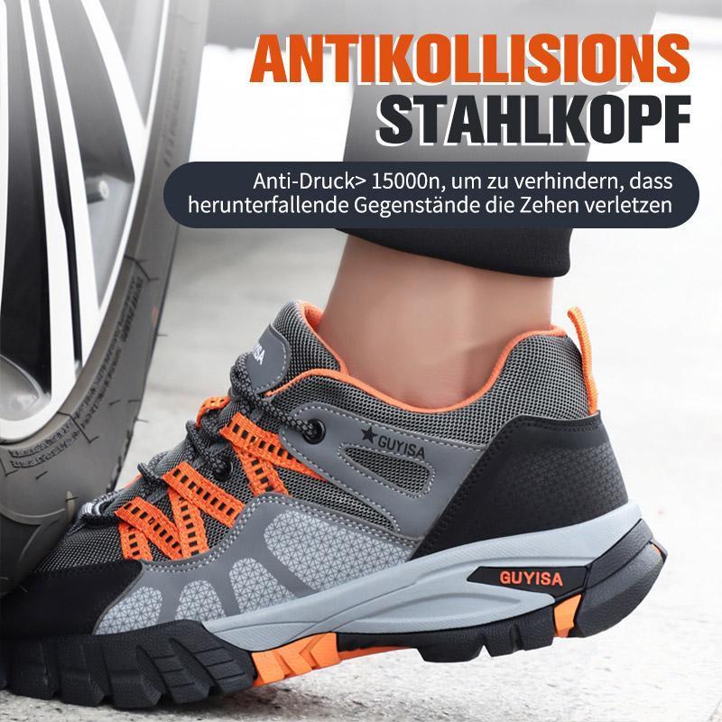 Men's steel toe safety shoes anti-smash slip-resistant grey work shoes