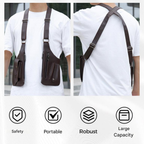 Men anti-theft crossbody shoulder bag with hidden zipper and magnetic closure