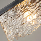 Black glass chandelier dining room, 3-step dimmable E27 ceiling light, modern design