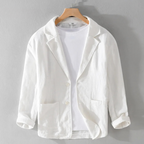 Men's linen blazer relaxed fit, breathable summer jacket