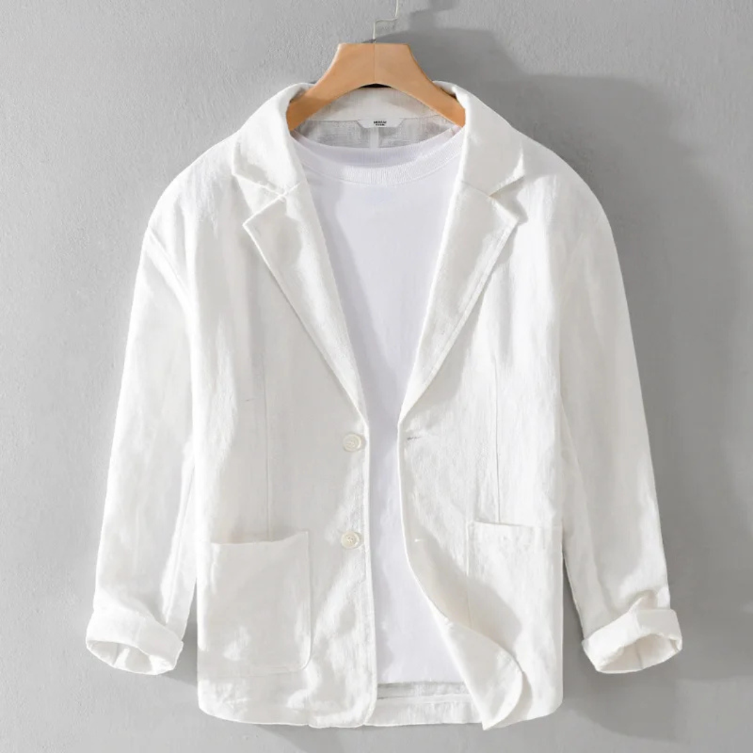 Men's linen blazer relaxed fit, breathable summer jacket