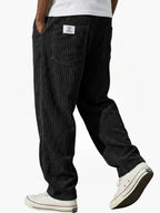 Men's corduroy drawstring trousers relaxed fit all-season smart casual
