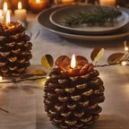 LED pinecone candles flameless warm white with remote and timer