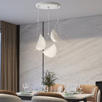 Minimalist white half-moon pendant lamp, 1/3/6-light crescent ceiling light