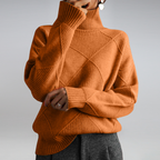 Women's cashmere turtleneck sweater, soft warm roll neck knit, elegant winter style