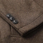 Men's wool coat with stand collar and quilted lining, autumn winter outerwear