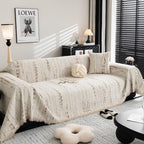 Chenille sofa cover full coverage furniture protector soft plush fabric