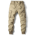Men cargo joggers tapered fit with utility pockets and elastic drawstring waist