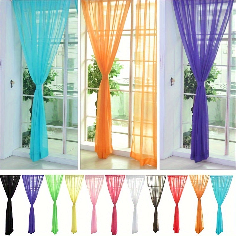 Floral voile curtains set of 2 transparent eyelet panels 200x100cm