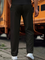 Men's jogger pants casual everyday trousers relaxed fit cotton blend