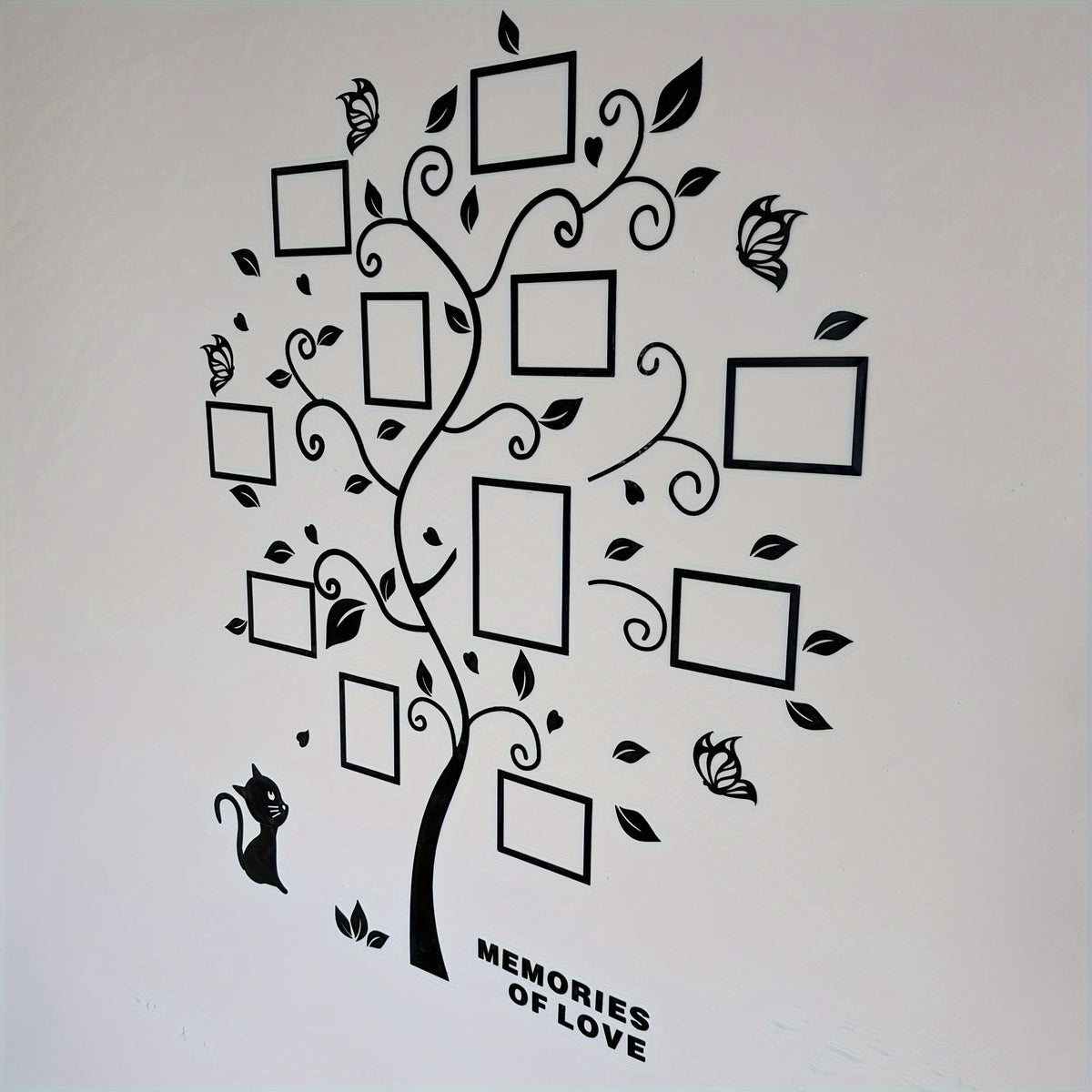 3D acrylic photo tree wall decor, self-adhesive family photo frame display