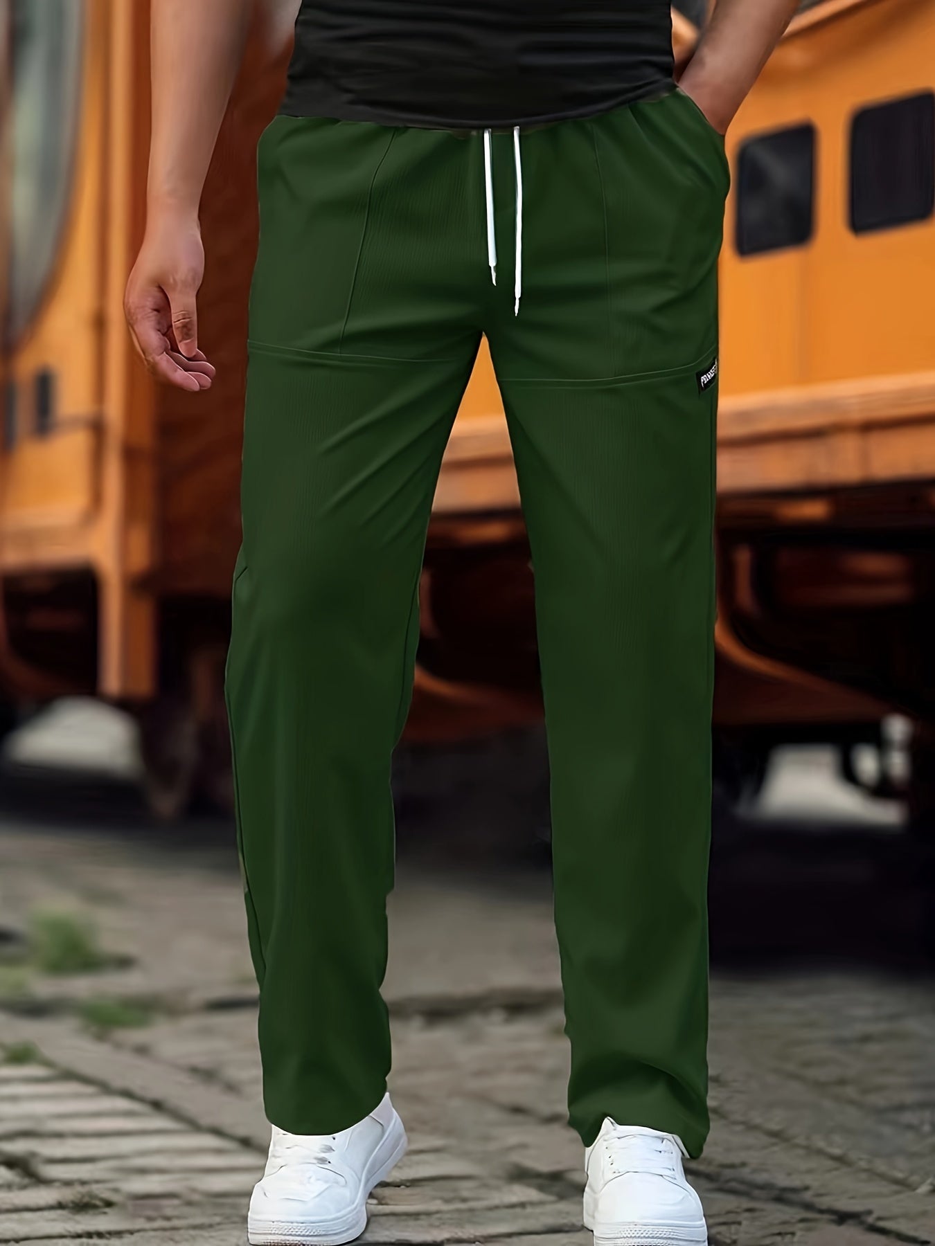 Men's jogger pants casual everyday trousers relaxed fit cotton blend