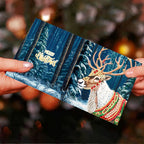 Diamond painting Christmas cards DIY kit with Santa and animal designs, 12pcs multicolor