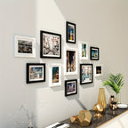 11-piece gallery wall photo frame set, drill-free classic style, multiple sizes