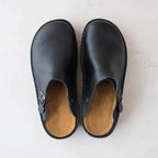 Men leather orthopedic clogs with non-slip sole and cushioned insole