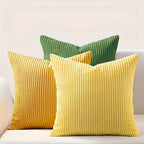 Bohemian rib stripe cushion cover soft woven polyester with zip closure