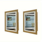 Magnetic photo frames set of 2, interchangeable with mat, A4 and A6, black and wood grain