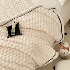 Microfiber blanket soft lightweight stripe design for couch bed and travel all seasons