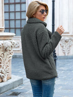 Women's mid-length coat with classic lapel collar, tailored fit outerwear
