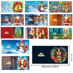 Diamond painting Christmas cards 12-piece set with Santa Claus mosaic design