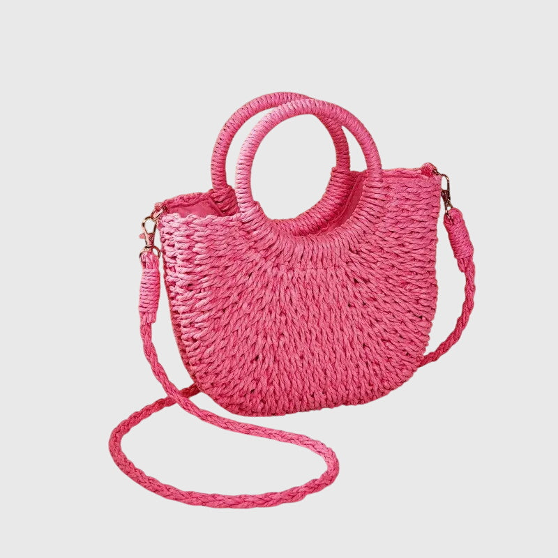 Women handbag natural style rounded silhouette lightweight casual bag