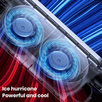 USB car cooling fan with headrest mount, bladeless 3-speed twin pack