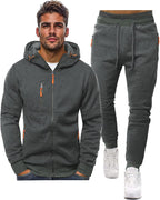 Men's tracksuit set slim fit, lightweight breathable pullover and trousers, casual sporty